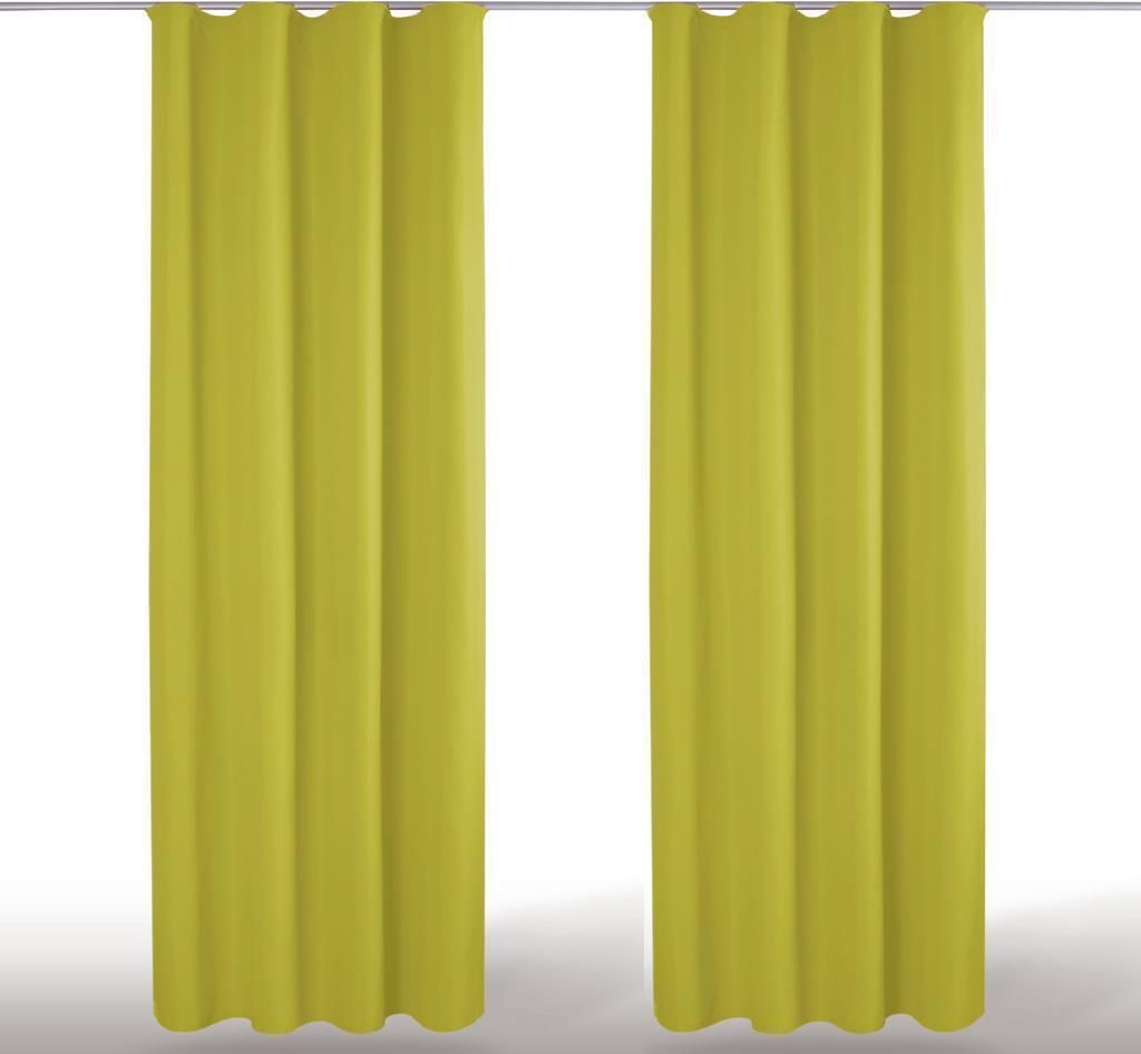 2x Gardinen Microfaser mit Kräuselband (Grün), Größe: 140x245cm