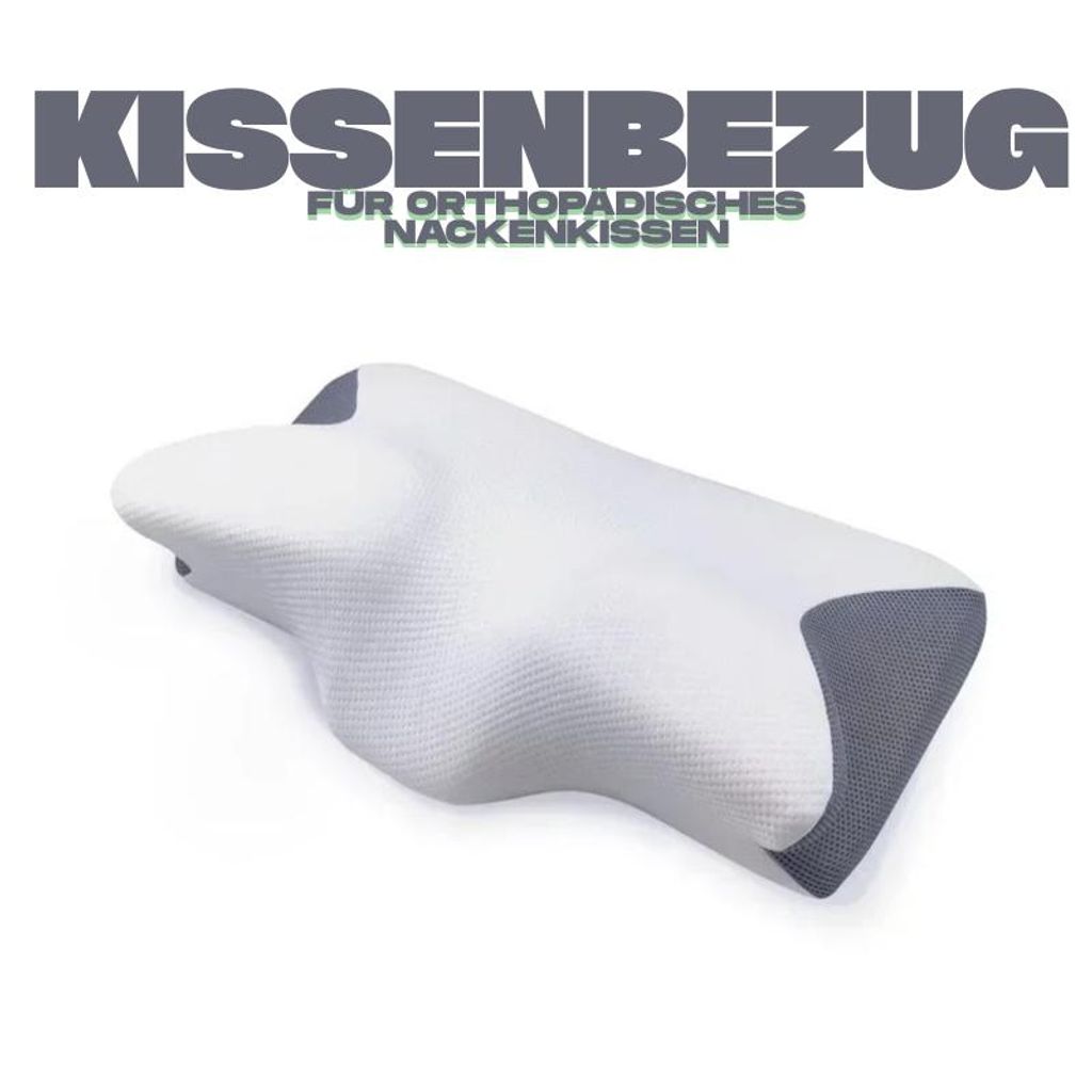 Ergonomische kussensloop, wit-grijs, voor hoofdkussens, Productafbeelding 