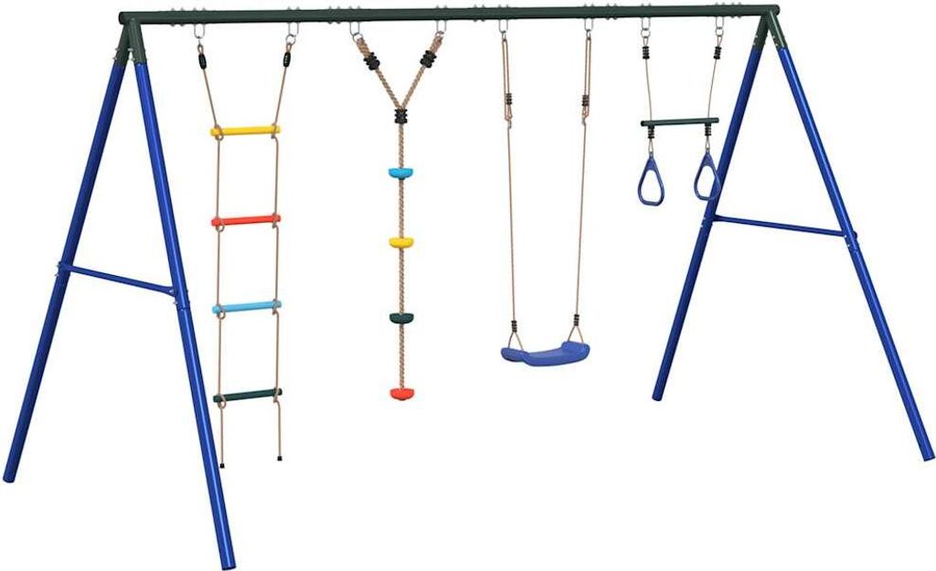 vidaXL Schaukel-Set mit Schaukelsitz Trapez Strickleiter Kletterseil