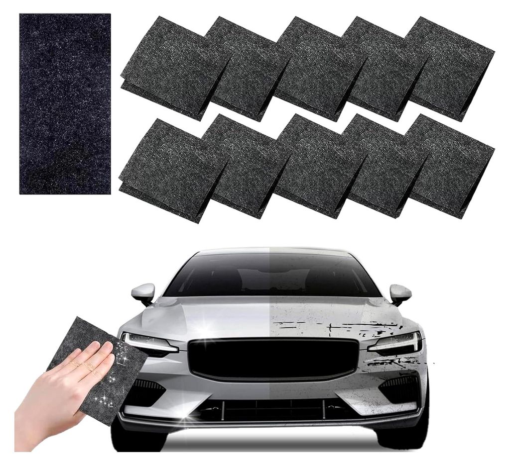 10 Stück Nano Sparkle Tücher zur Entfernung von Kratzern, Schrammen, Wasserflecken und Wirbeln, Mikrofaser Politur für SUV, Motorrad, Wohnmobil