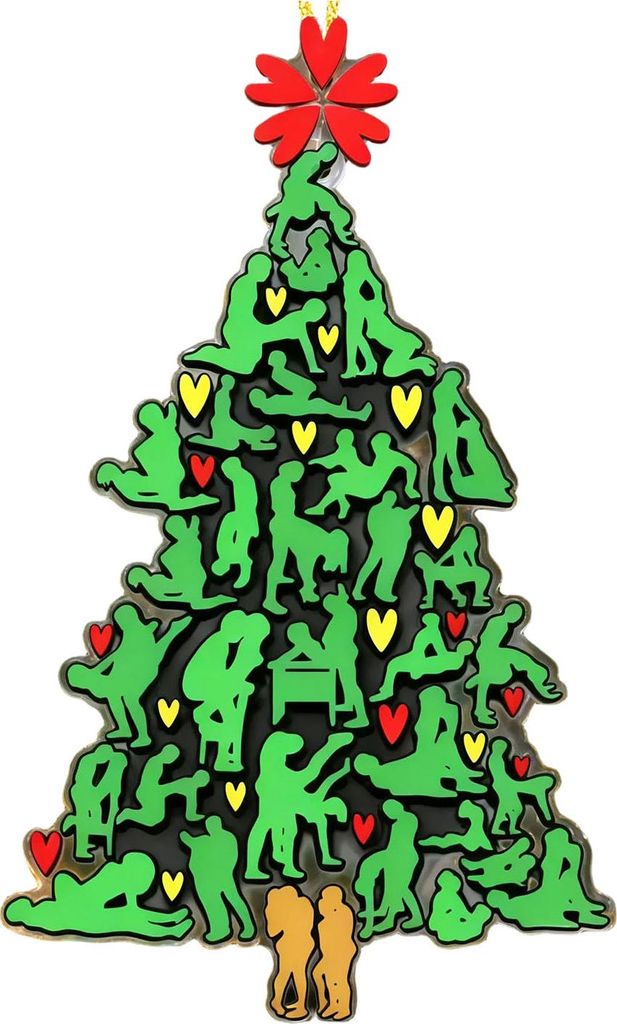 Der freche Weihnachtsbaum – Witzige Weihnachtsbaumkugel in Baumform – Lustige Deko für Erwachsene – Scherzartikel für Paare
