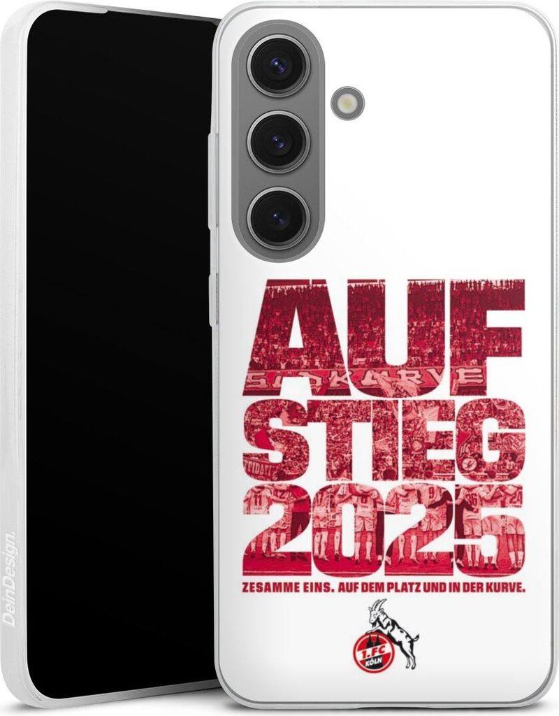 DeinDesign Slim Hülle für Samsung Galaxy S25 Silikon Case Ultra Dünn Handyhülle 1. FC Köln Aufstieg Offizielles Lizenzprodukt