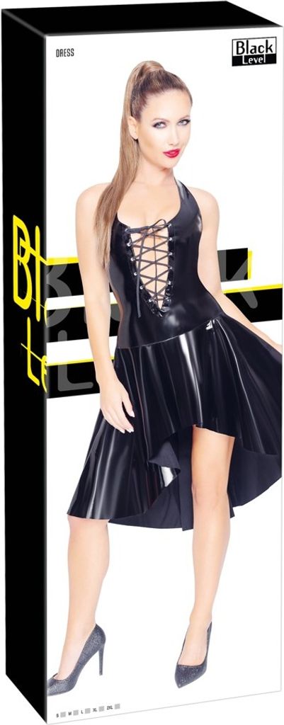 Black Level - Lackkleid - figurbetontes Neckholder-Dress