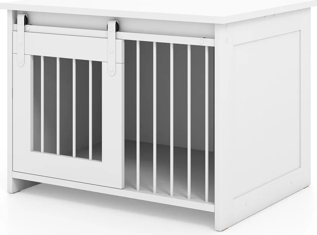 COSTWAY Gabbia per Cani Design Mobile 80x60x60cm Bianco | Shop Online