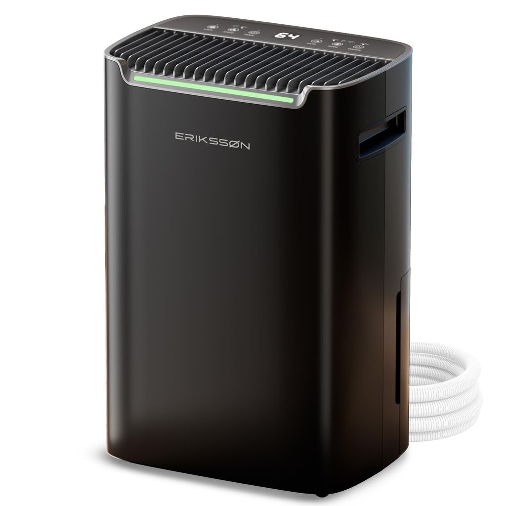 Erikssøn Luftentfeuchter Dry Pro Plus – bis 20L/Tag – Wäschetrockenfunktion – für Haus, Schlafzimmer, Bad, Wohnzimmer & Keller – Schwarz