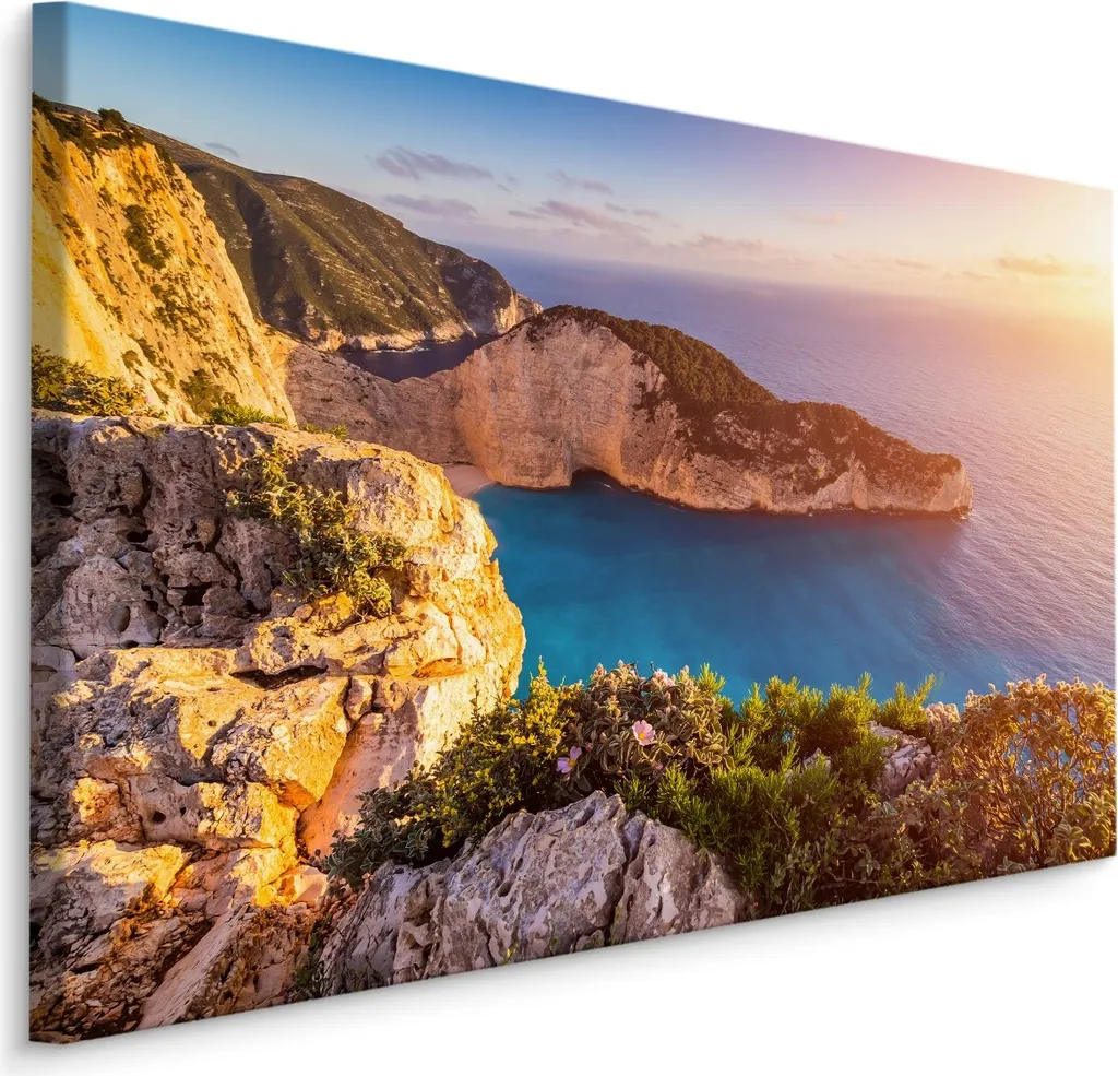 Quadro su Tela 90x60 cm Mare e Tramonto - Decorazione Parete Moderna