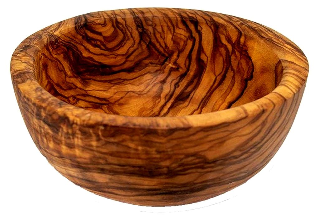 Runde Müslischale aus Olivenholz, ca. 15 cm