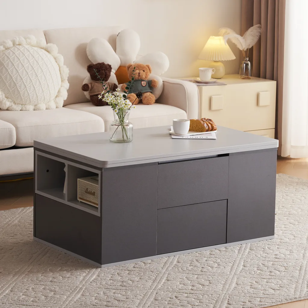 Table basse relevable et extensible bicolore pour salon moderne - 5