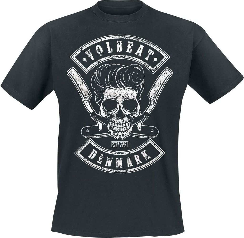 Volbeat T-Shirt Uni Denmark Skull schwarz L