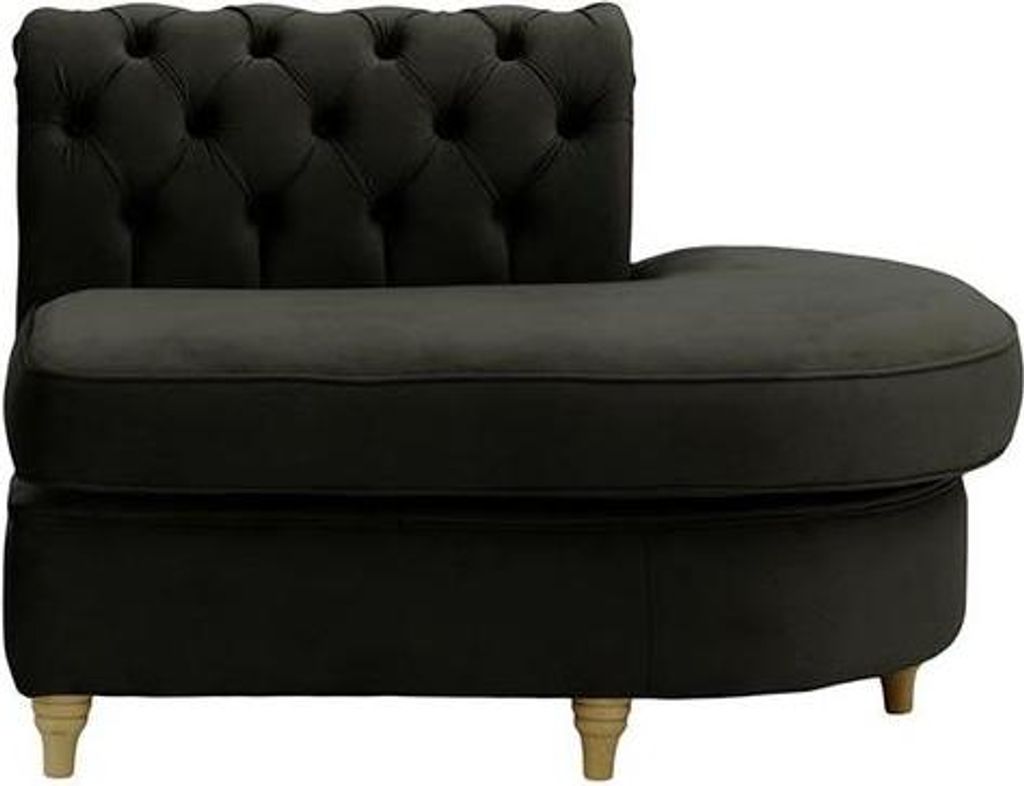 Chesterfield Modul - Abschlusselement rund, rechts (ECR)-Velluto 20-wax black