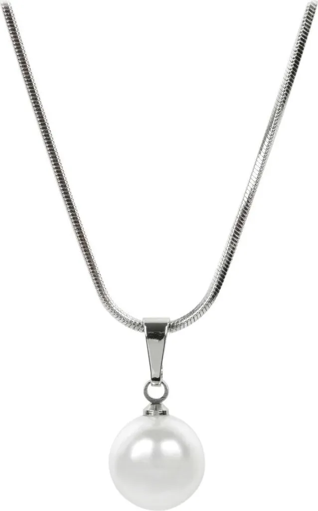 Collier de perles blanches au lustre miroir et fermoir en or