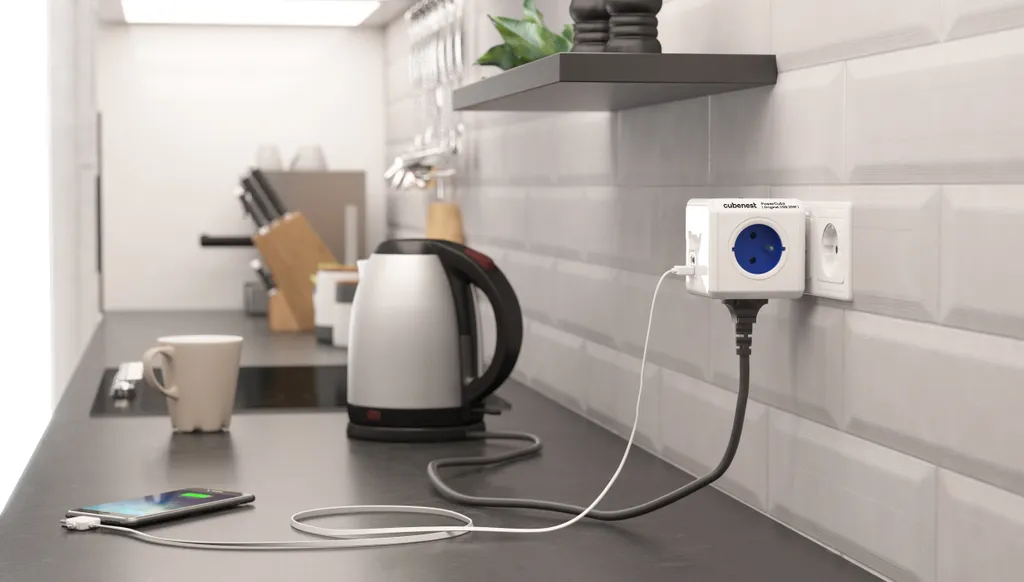 Cubenest Powercube Original USB PD 20W - Multipresa 4 Prese Bianco/Blu - 3