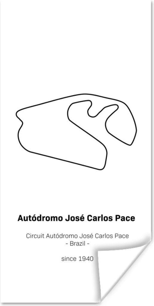 MuchoWow Poster Brasilien - F1 - Rennstrecke 80x160 cm - Kinderzimmer