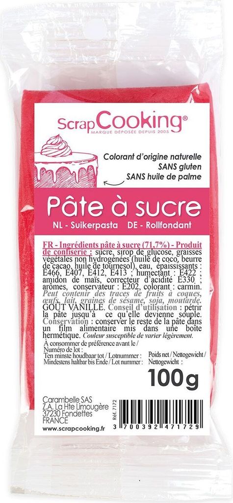 Zuckerteig - Fuchsienrot 100g