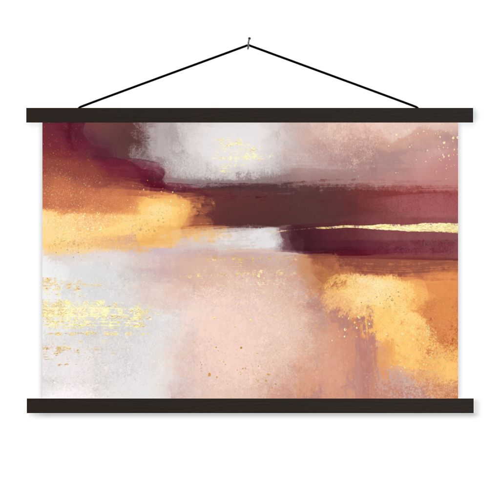 MuchoWow Textilposter Malen - Abstrakt - Pastell 120x80 cm mit schwarzem Rahmen - Wanddeko