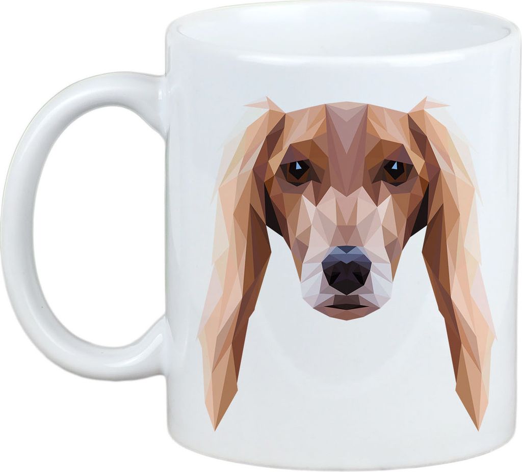 Saluki, Persischer Windhund - Becher mit einem Bild und dem Schriftzug geometrischer Hund Art-Dog