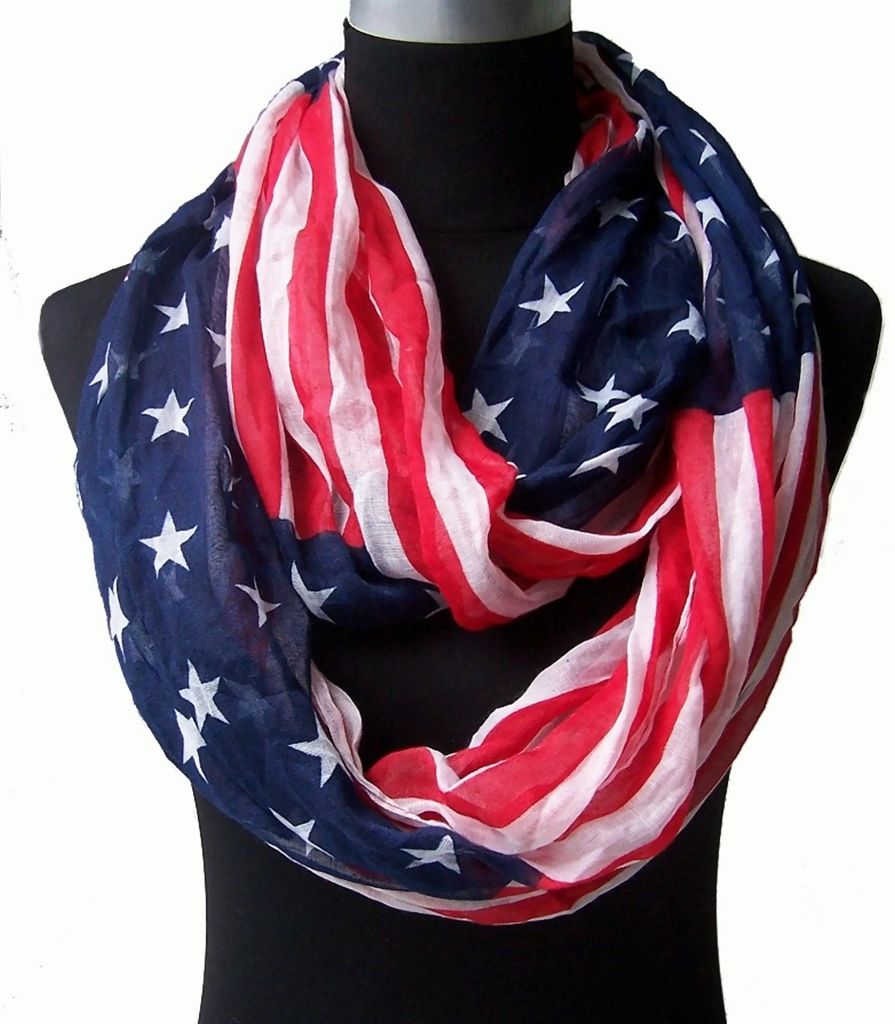 Accessoires Tücher Halstücher Tuch mit USA Flagge 