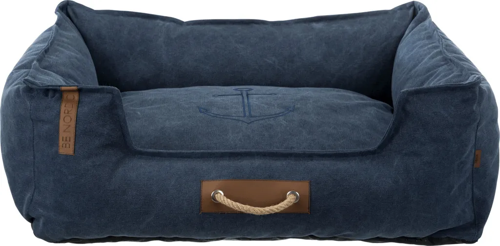 Panier pour chien rectangulaire FÖHR BE NORDIC bleu marine 80x60 cm
