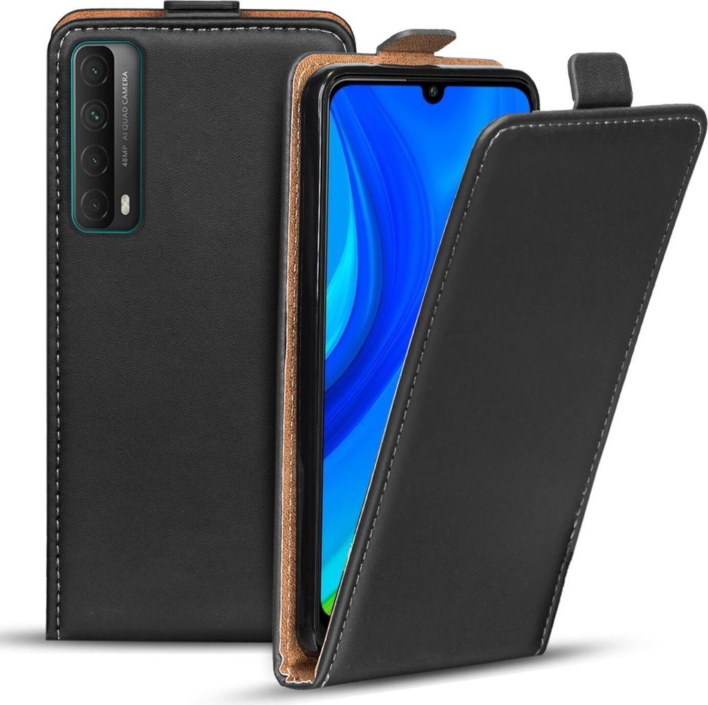 Conie Ultra Slim Klapp Tasche für Huawei P Smart 2021 schlanke Hülle Rundumschutz in Schwarz