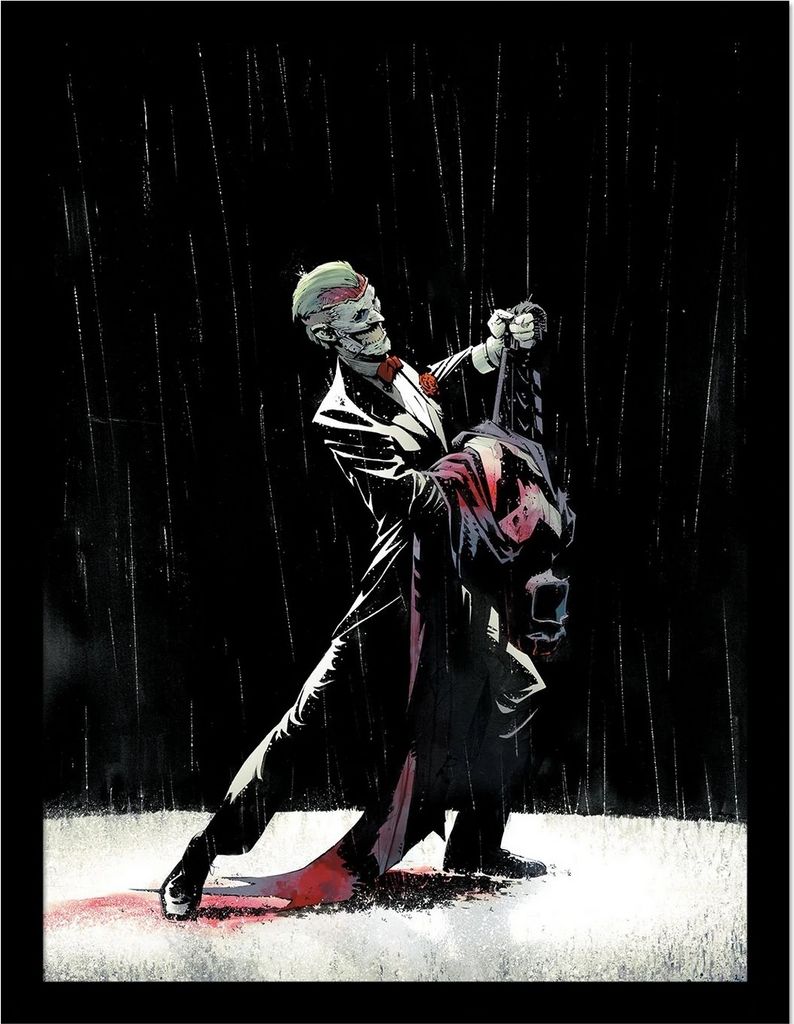 Batman - Gerahmtes Poster "Joker Dance" PM8233 (45 cm x 35 cm) (Schwarz/Weiß/Rot)