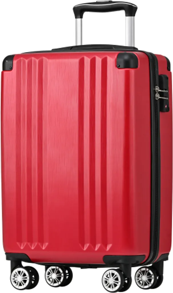 Valigia AIORBER Rosso 76cm ABS Rigida con Chiusura TSA e 4 Ruote