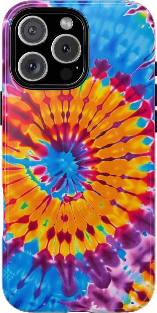 Buntes Batik-Spiraldesign – Hülle Kompatibel mit iPhone 16 Pro Max