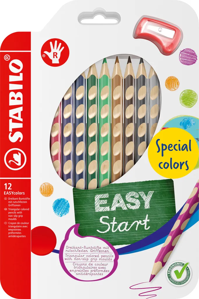Matite Colorate STABILO EASYcolors R 12pz - Mai più dolori alle dita