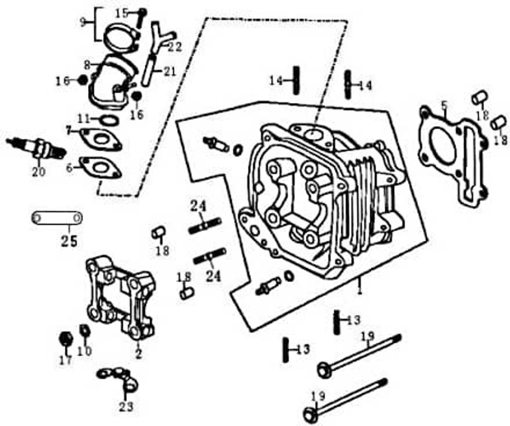 Rex RS125 Zylinderkopf mit Anschluss Sekundärluftsystem 80502 Scooter SC Speedy Rexy 125 Motorroller