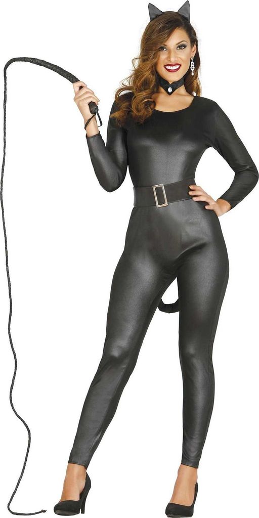 Fiestas Guirca - Schwarze Katze-Kostüm für Damen Set FG495 (S) (Schwarz)
