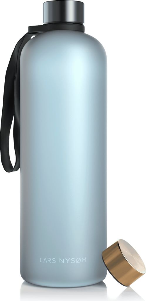 LARS NYSØM Trinkflasche 1,5l | Ultraleichte Tritan Sport Flasche, Kohlensäure geeignet | Ideal für Sport, Büro, Yoga | 2 Deckel inkludiert 1500...