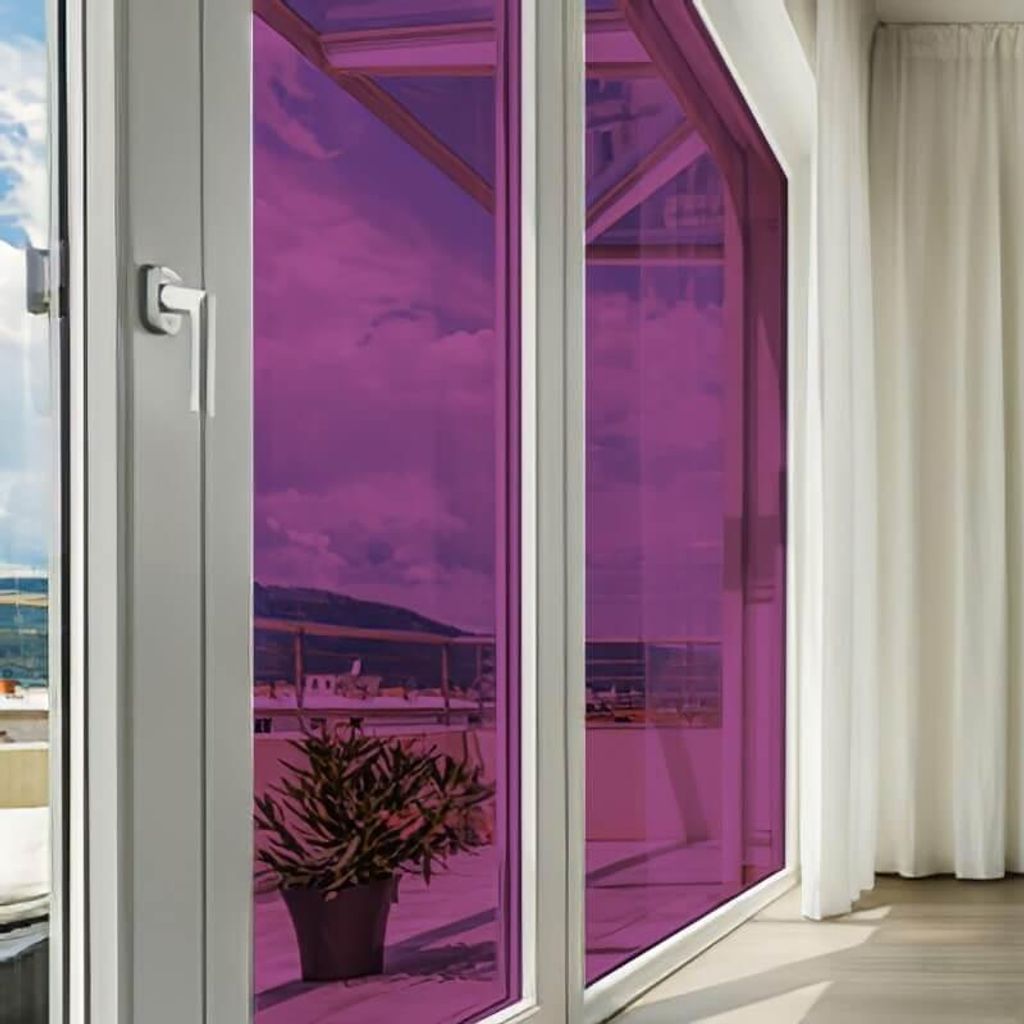 DIMEXACT - DIMEXACT Selbstklebende Sonnenschutzfolie für Autofenster, farbig, transparent für Fenster, Violett, Breite 1,52 m, Rolle -152 cm x 2....