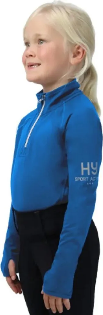 Hy Sport Active Haut Young Rider Base Layer Filles BZ5203 Bleu Bijou 116