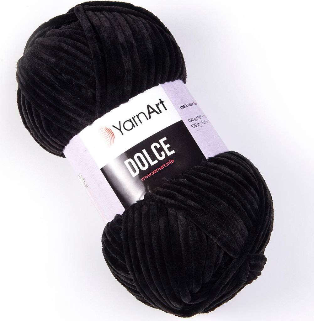 A ball of black yarn on a white background.