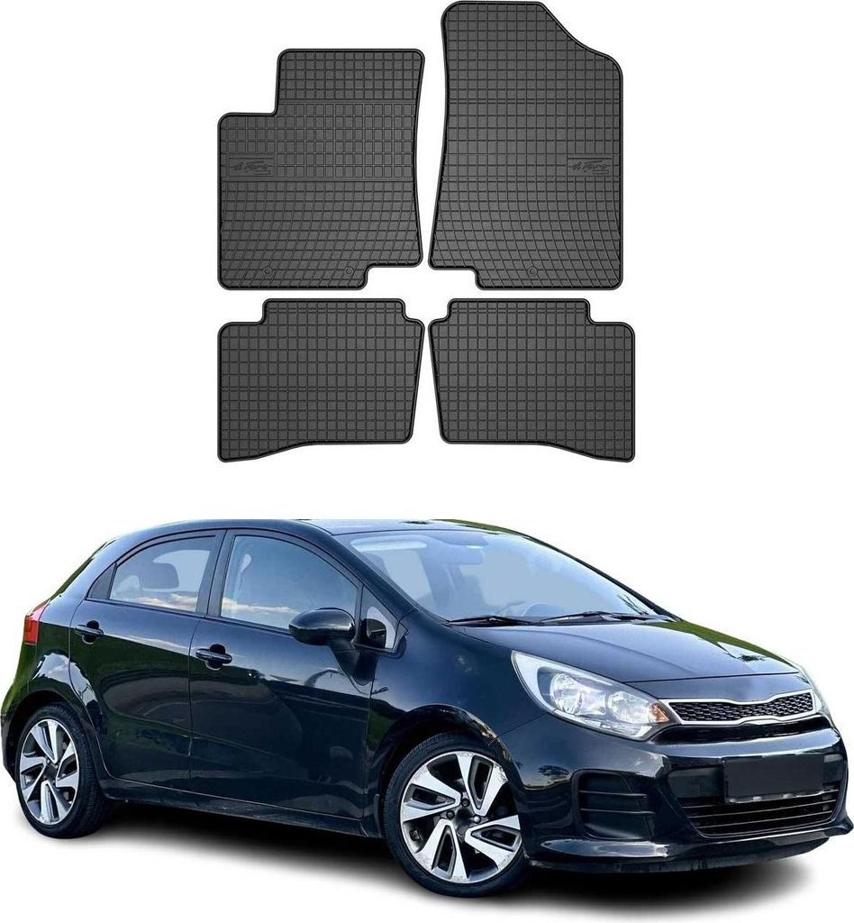 2011-2017 Kia Rio tappetini in gomma nero 4 pz Immagine del prodotto 