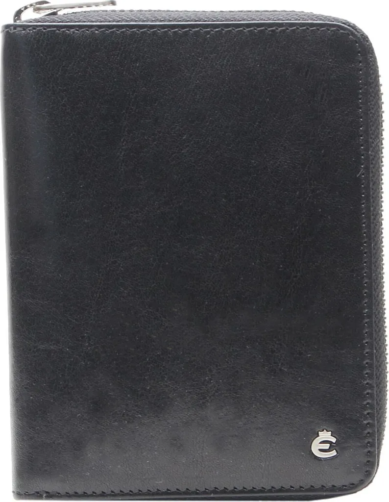 Regala Esquire Toscana Zip Wallet: Portafoglio Uomo Pelle Nera RFID