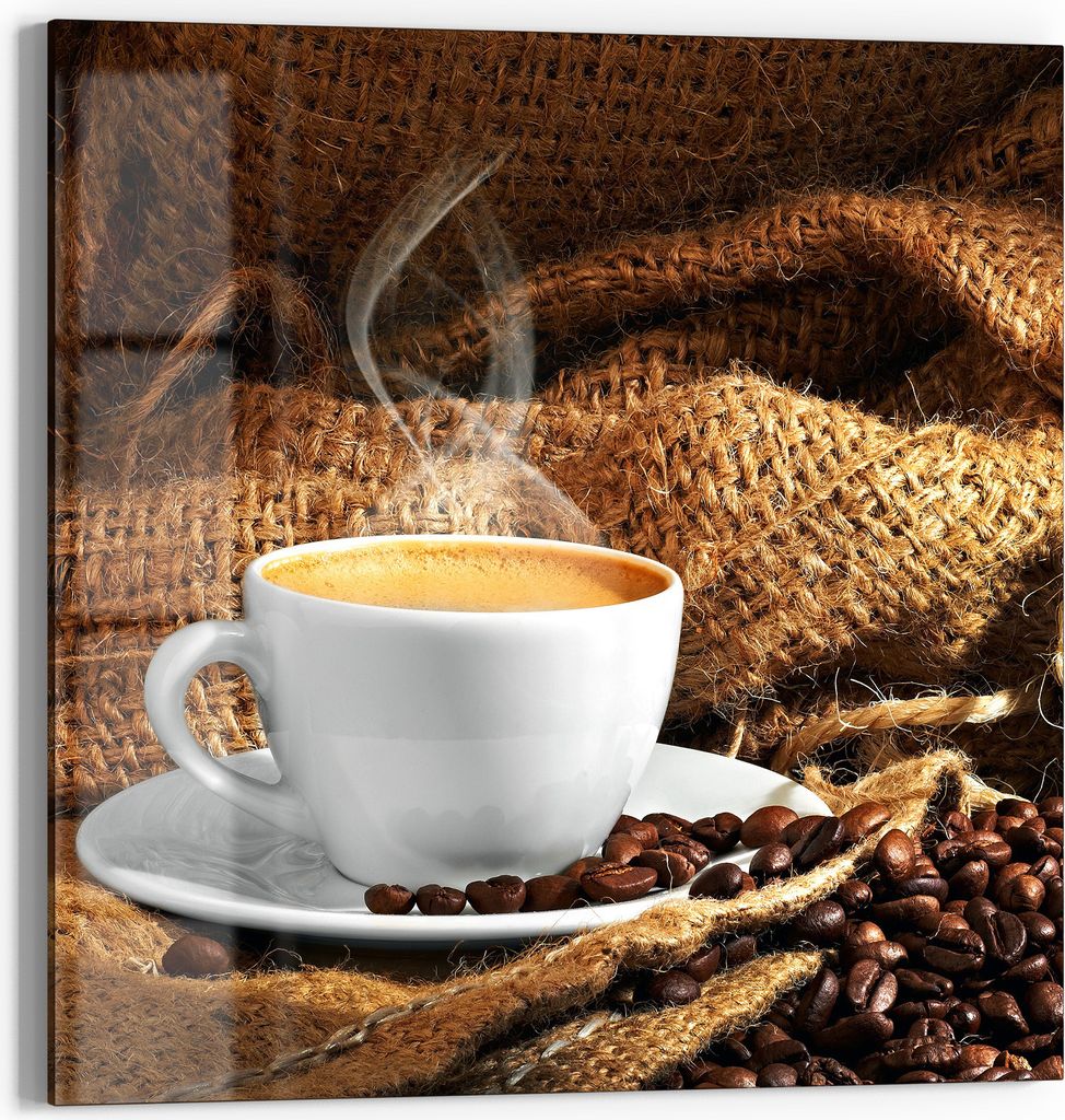 DEQORI Glasbild Echtglas 30x30 cm 'Espresso Eleganz' Produktbild 