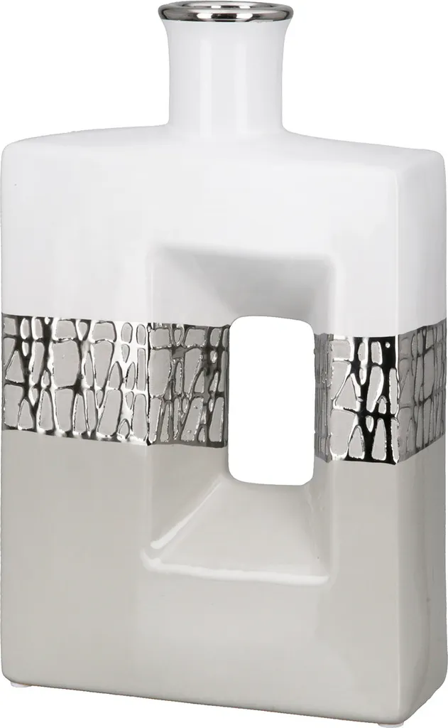 Vase design pour console étroite Cabrera Gilde en céramique bicolore