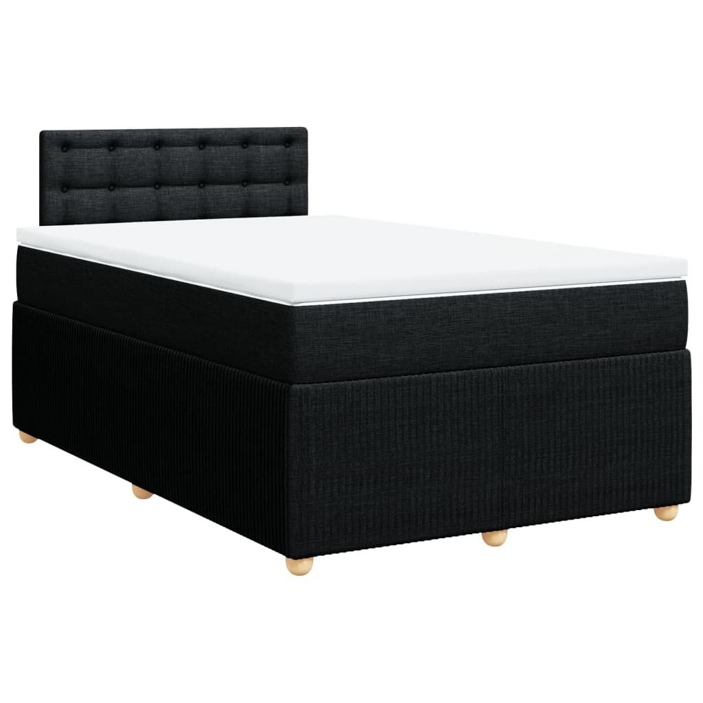 SYFAX Boxspringbett mit Matratze Schwarz 120x190 cm Stoff