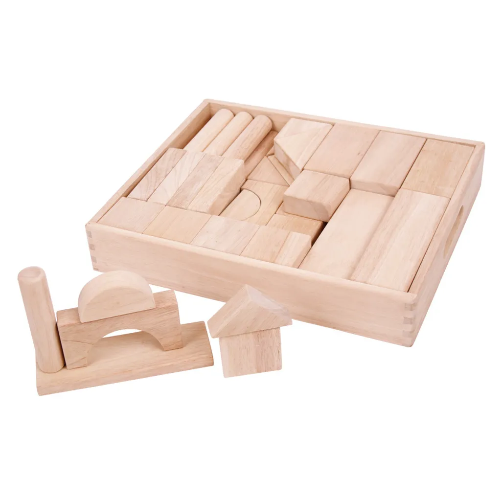 Blocs de construction en bois Bigjigs : jeu éducatif et créatif durable