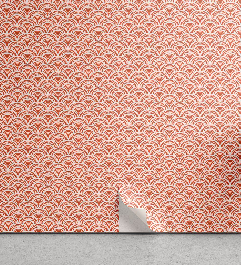 ABAKUHAUS asiatisch abziehbare & klebbare Tapete für Zuhause, Halbkreise Skala Motiv, selbstklebendes Wohnzimmer Küchenakzent, 33 cm x 180 cm, Or...