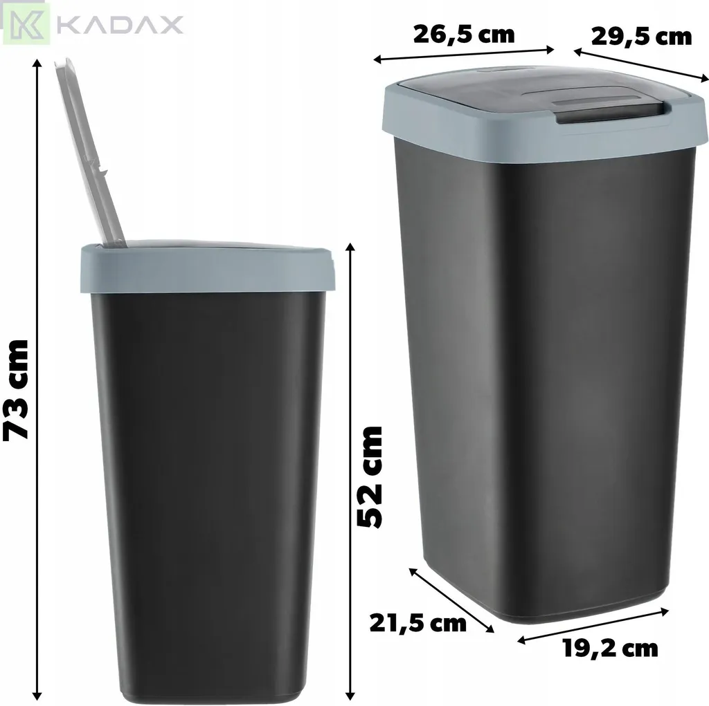 Bac de tri sélectif 25 litres - Conteneur à déchets ménager robuste - 3
