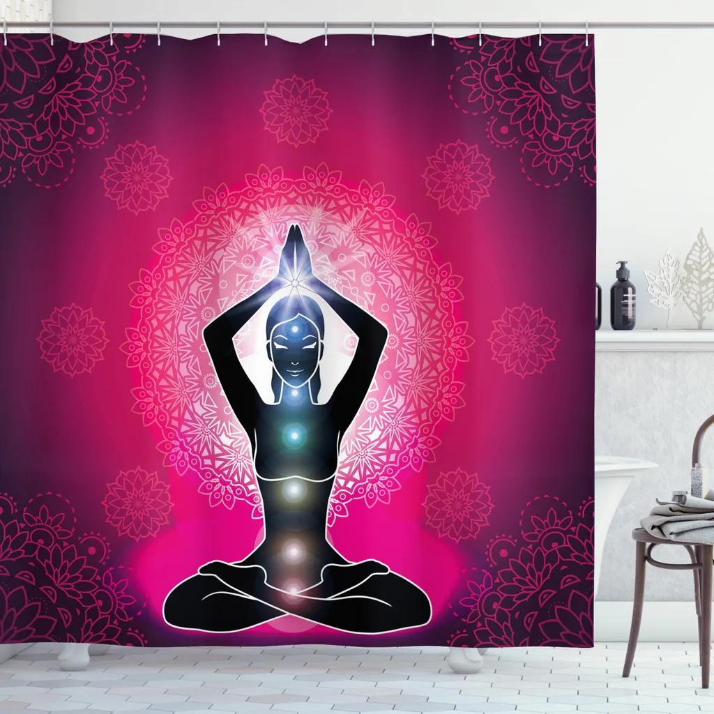 Tenda Da Doccia In Tessuto Di Alta Qualità, Resistente All'acqua E Alla Muffa Con Passanti Motivo Ciottoli 180 X 180 Cm 98538410