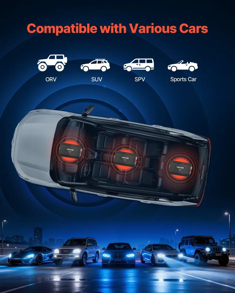 Amplificatore audio per auto, amplificatore per auto a 4 canali ponticellabile, amplificatore stereo multicanale in classe AB, max. 4 x 250 W a 4 ohm / 4 x 500 W a 2 ohm, alta potenza, per SUV, pick-up e veicoli fuoristrada - 6