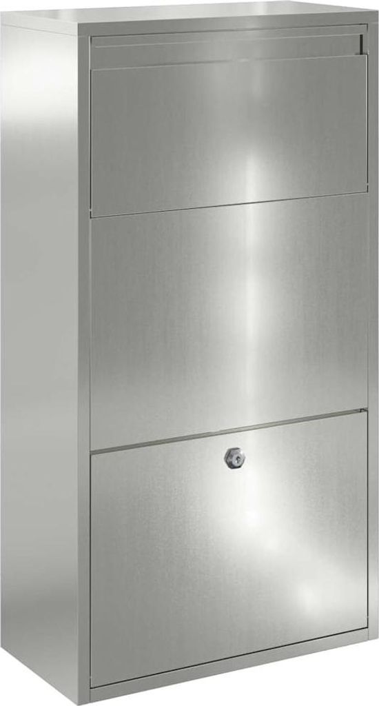 Paketdrop-Box mit Tür Silber 44 x 22 x 82 cm Verzinkter Stahl