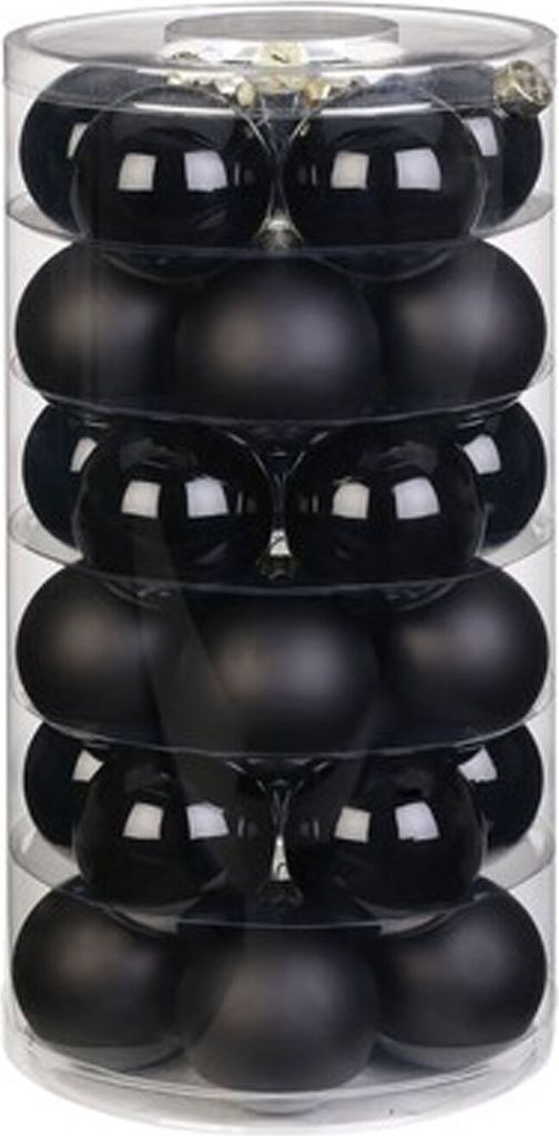 Weihnachtskugeln Glas 6cm Ebony Black, 30 Stück Produktbild 