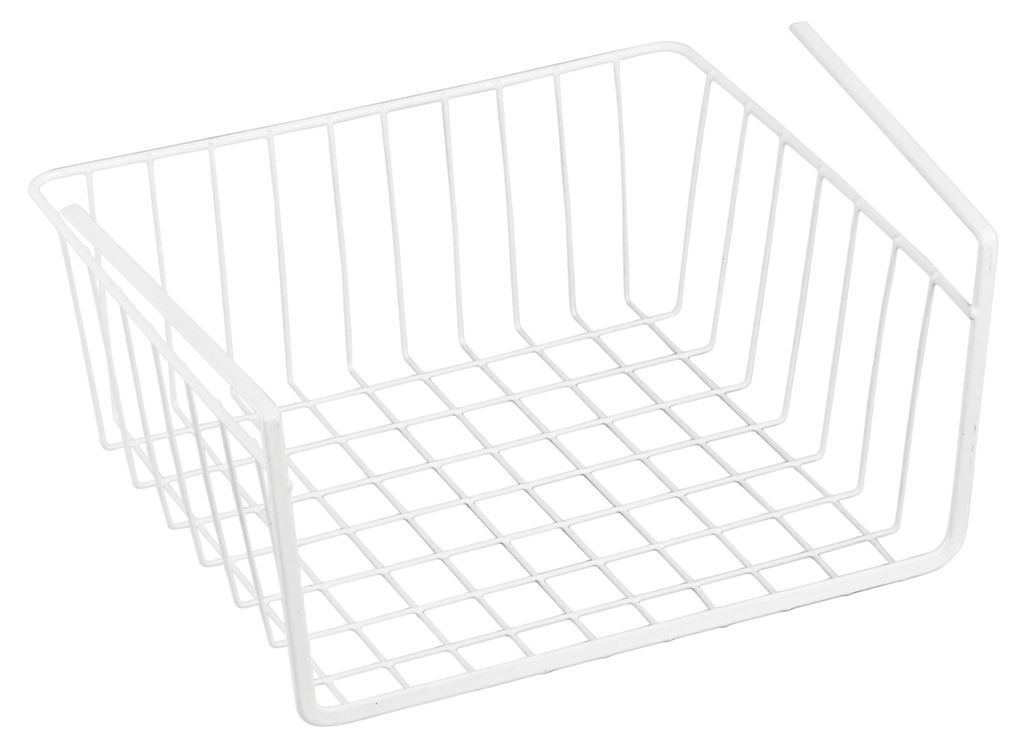 Cesto sospeso in metallo MSV - 30 x 25,5 x 14 cm - Bianco - Immagine del prodotto 