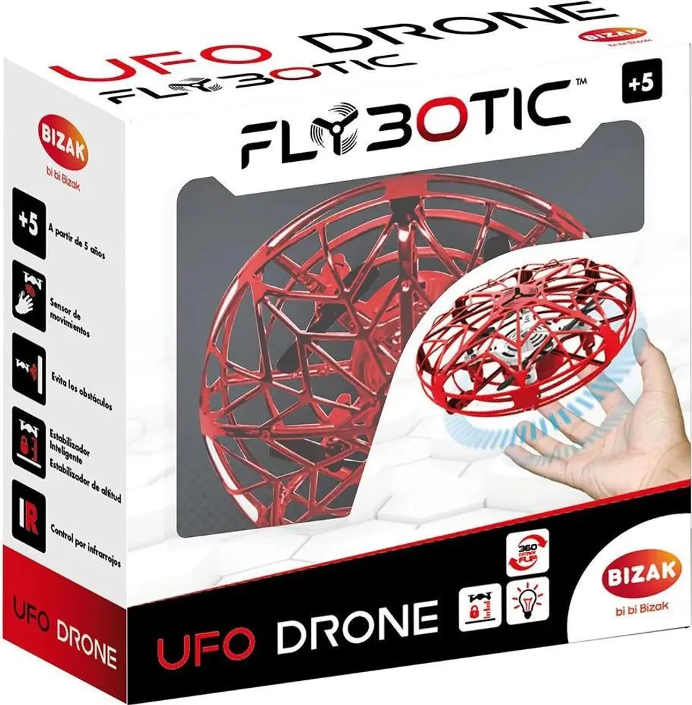 UFO Drone Bizak Rouge 62004810 avec Capteurs Infrarouges et Lumières LED - 2