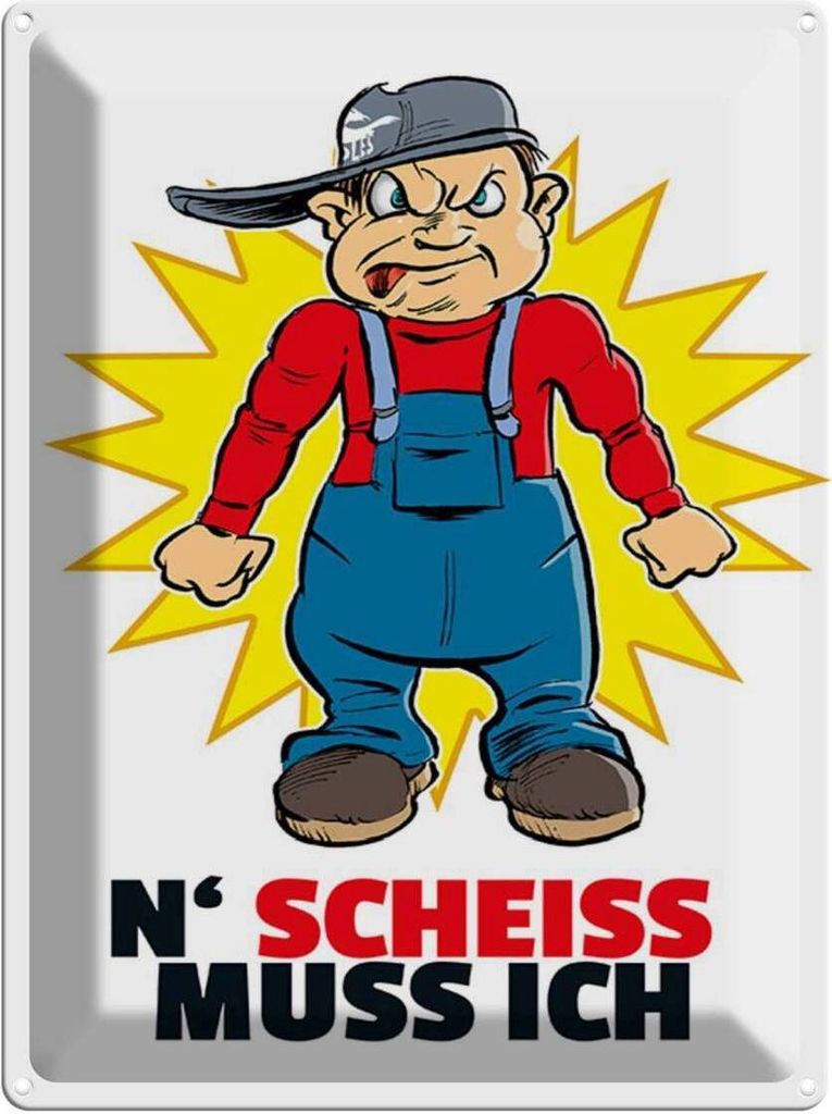 vianmo Blechschild 40x30 cm N' Scheiß muss ich Spruch Zitat