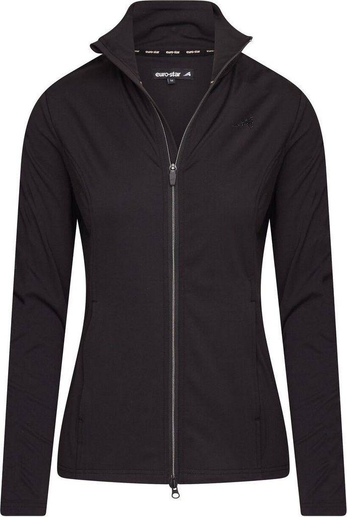 Euro-Star Damen langarm Sweater mit Reisverschluss Black, Größe:XL
