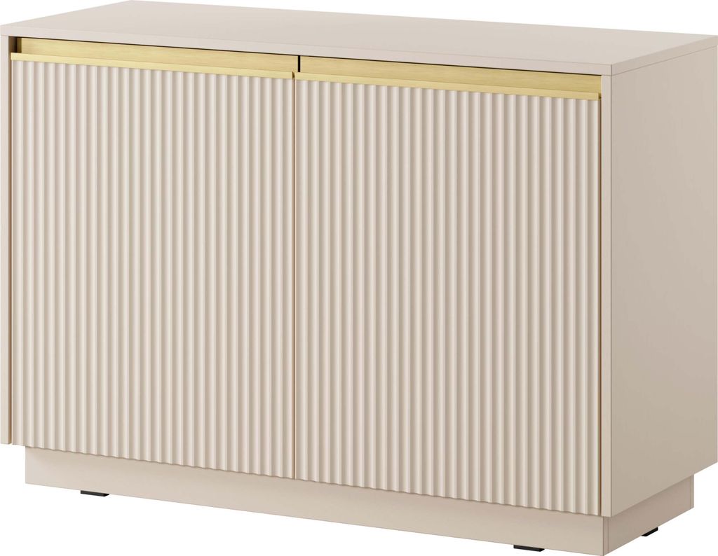 FURNLUX Anrichte Royal Beige Und Gold 104cm / Hauptfarbe: Beige / Abmessungen: 104 x 72 x 39 cm